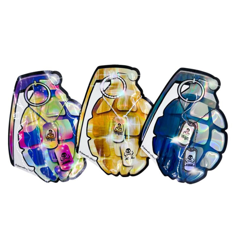 Mylar-Beutel "GRENADE" (Cali Pack) mit Zipper, 3,5 g – VE-100