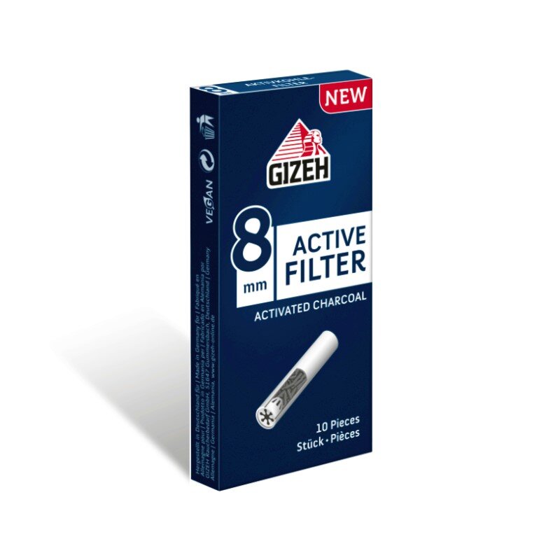 GIZEH Active Filter 8mm - Box - 25 x 10 Stück