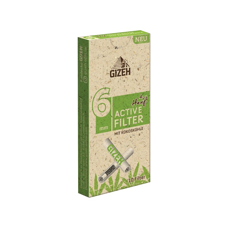 GIZEH Hanf & Gras Active Filter 6mm - Box - 20 x 10 Stück