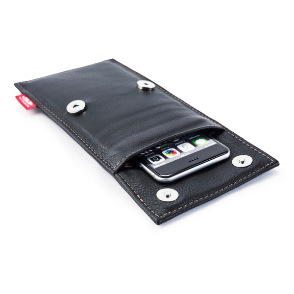 STALIN PhoneBag Echtleder Big schwarz mit dunkelgrauen Nähten