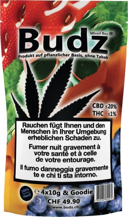 Budz - Mixed Bag & Goodie CBD Hanfblüten Tabakersatz (Outdoor) 4 x 10gr