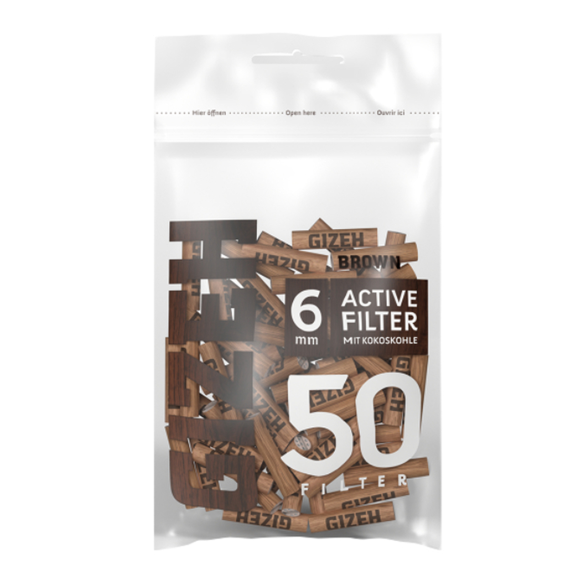 GIZEH Brown Active Filter 6mm Display 10pcs