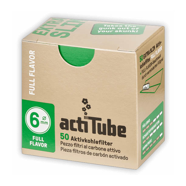 actiTube Aktivkohlefilter 1 x 50 Stück, 6 mm Ø, EXTRA SLIM
