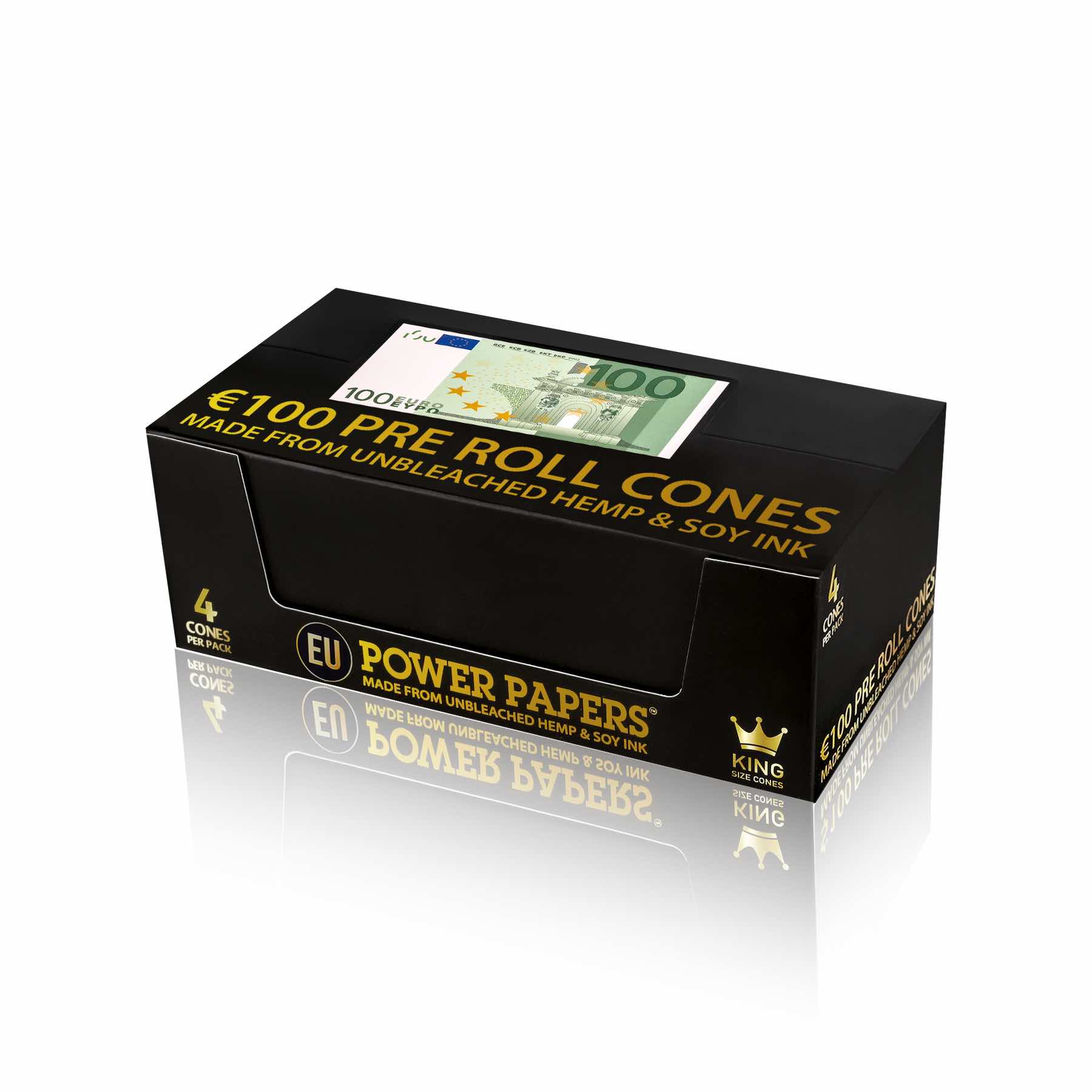 Power Papers 100 EURO - King Size Cones - Prerolled Joints - 4 Stück