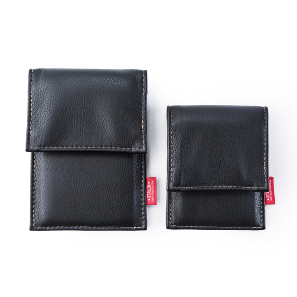 STALIN PhoneBag Echtleder Small schwarz mit dunkelgrauen Nähten